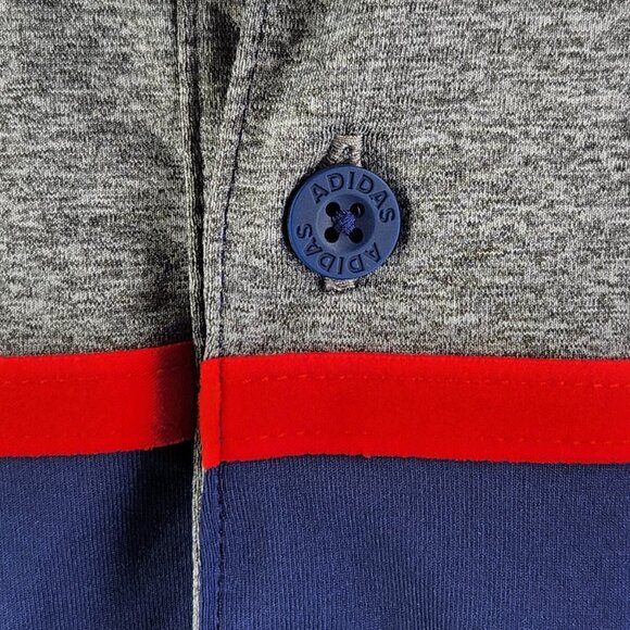 Adidas USA Men Small Stretchy Short Sleeve Blue Red Gray Polo Shirt Adult Sports - Picture 4 of 14